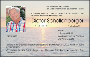 Anzeige von Dieter Schellenberger von MGO