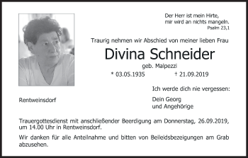 Anzeige von Divina Schneider von MGO
