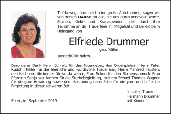 Anzeige von Elfriede Drummer von MGO
