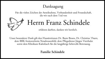 Anzeige von Franz Schindele von MGO