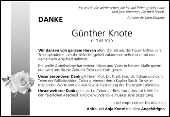 Anzeige von Günther Knote von MGO