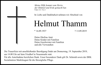 Anzeige von Helmut Thamm von MGO