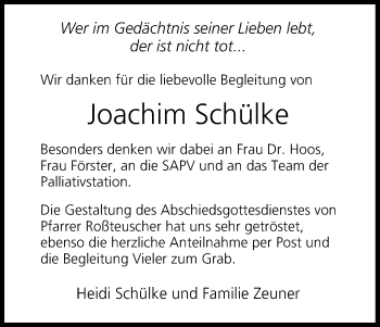 Anzeige von Joachim Schülke von MGO