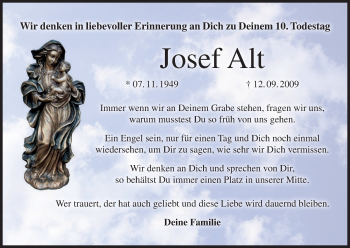Anzeige von Josef Alt von MGO