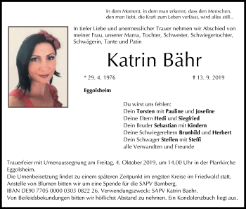 Anzeige von Katrin Bähr von MGO