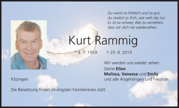 Anzeige von Kurt Rammig von MGO