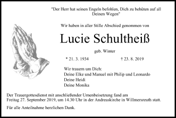 Anzeige von Lucie Schultheiß von MGO