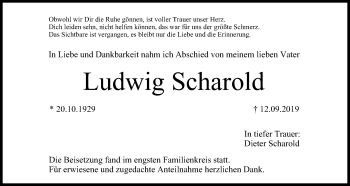 Anzeige von Ludwig Scharold von MGO