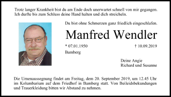 Anzeige von Manfred Wendler von MGO