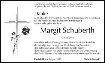 Anzeige von Margit Schuberth von MGO