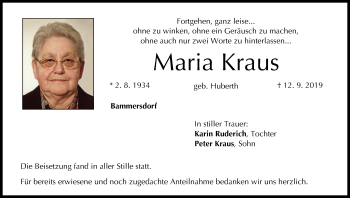 Anzeige von Maria Kraus von MGO