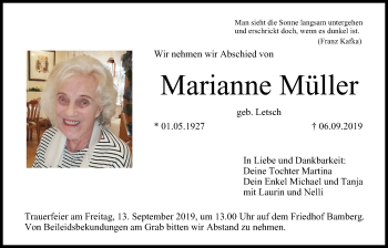 Anzeige von Marianne Müller von MGO