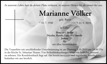 Anzeige von Marianne Völer von MGO