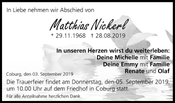 Anzeige von Matthias Nickerl von MGO