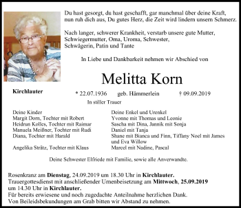Anzeige von Melitta Korn von MGO