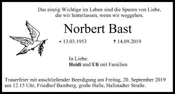 Anzeige von Norbert Bast von MGO