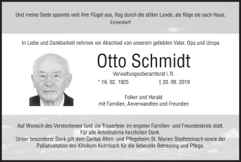 Anzeige von Otto Schmidt von MGO