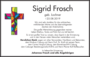 Anzeige von Sigrid Frosch von MGO