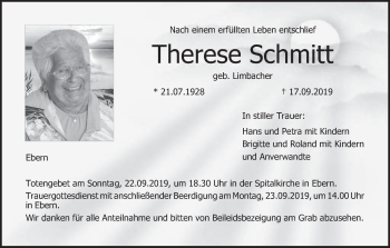Anzeige von Therese Schmitt von MGO