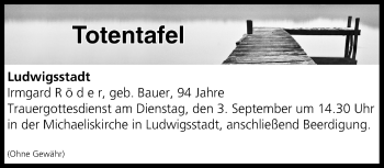 Anzeige von Totentafel vom 03.09.2019 von MGO