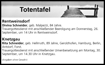 Anzeige von Totentafel vom 25.09.2019 von MGO