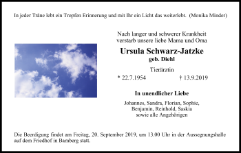 Anzeige von Ursula Schwarz-Jatzke von MGO