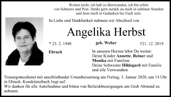 Anzeige von Angelika Herbst von MGO