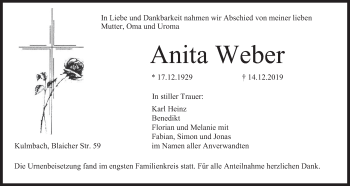 Anzeige von Anita Weber von MGO