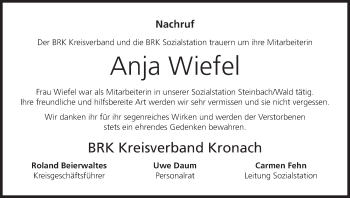 Anzeige von Anja Wiefel von MGO