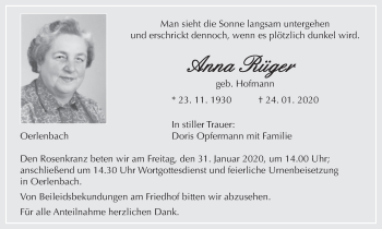 Anzeige von Anna Rüger von MGO