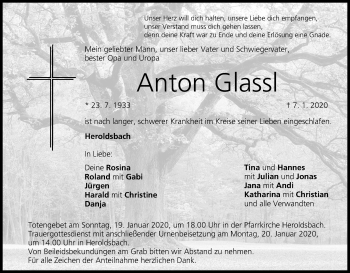 Anzeige von Anton Glassl von MGO