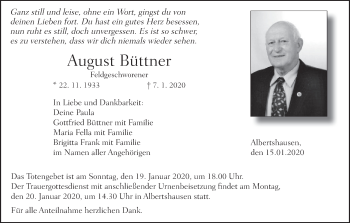 Anzeige von August Büttner von MGO