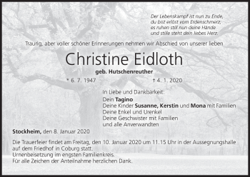 Anzeige von Christine Eidloth von MGO