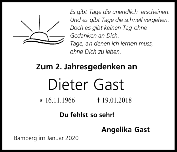 Anzeige von Dieter Gast von MGO