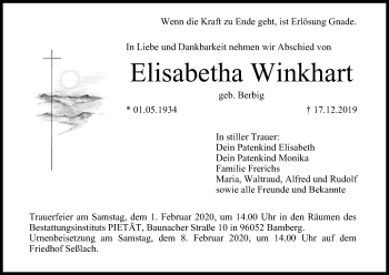Anzeige von Elisabetha Winkhart von MGO