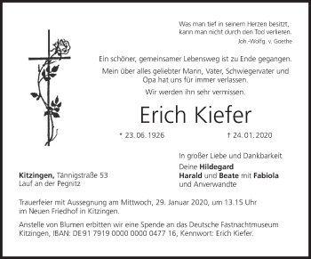 Anzeige von Erich Kiefer von MGO