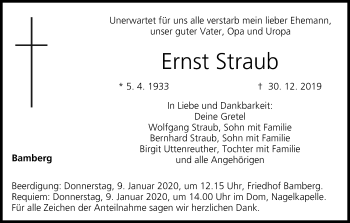 Anzeige von Ernst Straub von MGO