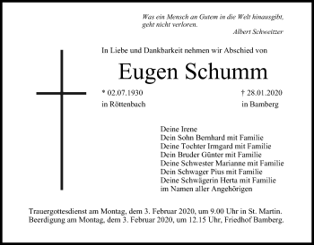 Anzeige von Eugen Schumm von MGO