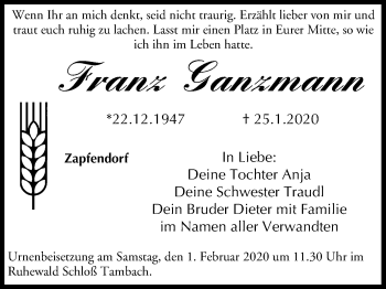 Anzeige von Franz Ganzmann von MGO