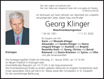 Anzeige von Georg Klinger von MGO