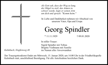 Anzeige von Georg Spindler von MGO