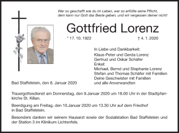 Anzeige von Gottfried Lorenz von MGO