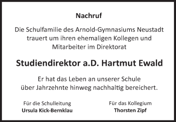 Anzeige von Hartmut Ewald von MGO