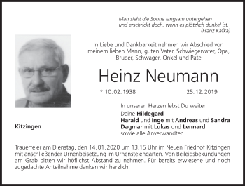 Anzeige von Heinz Neumann von MGO