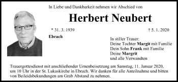 Anzeige von Herbert Neubert von MGO