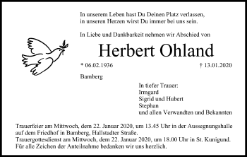 Anzeige von Herbert Ohland von MGO