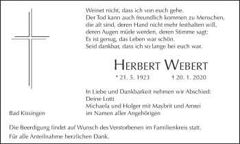 Anzeige von Herbert Webert von MGO