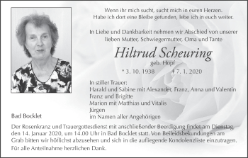 Anzeige von Hiltrud Scheuring von MGO