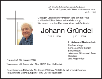 Anzeige von Johann Gründel von MGO