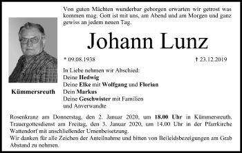 Anzeige von Johann Lunz von MGO